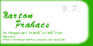 marton prahacs business card